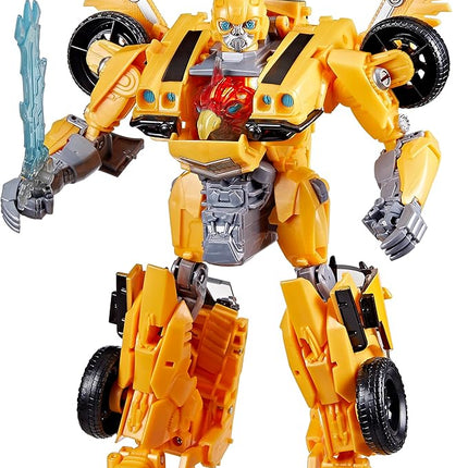 Transformers Toys Rise of The Beasts Movie, Beast-Mode Bumblebee Converting Toy with Lights and Sounds, Ages 6 and up, 10-inch