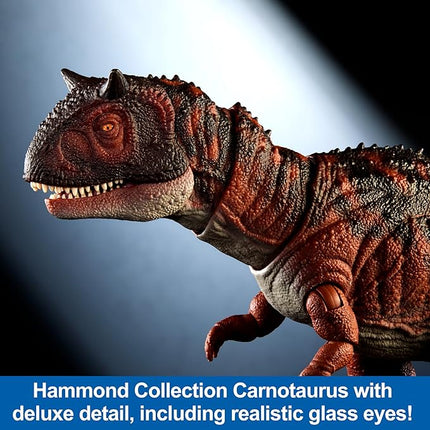 Mattel Jurassic World Fallen Kingdom Hammond Collection Dinosaur Action Figure, Carnotaurus Dino Toy with Articulation & Glass Eyes, 17-inch