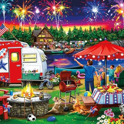 Buffalo Games - Nancy Wernersbach - Fourth by the Lake - 500 Piece Jigsaw Puzzle For Adults -Challenging Puzzle Perfect for Game Nights - Finished Size is 21.25 x 15.00