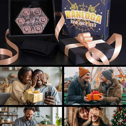 7 in 1 DND Spinner Dice Set Role Playing Board Games Accessories Good Choice Accessories for DM, Gamer and Collector (Copper)