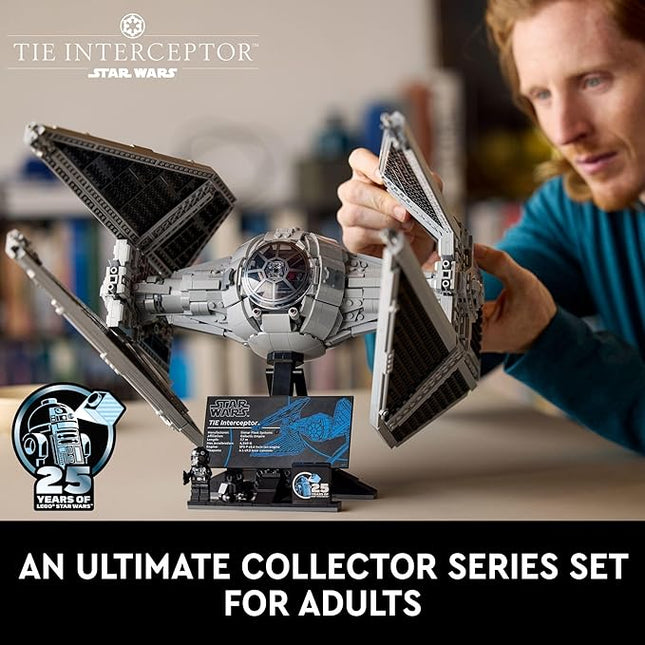 LEGO Star Wars Ultimate Collector Series TIE Interceptor Model Building Set, Star Wars Collectible with TIE Pilot Minifigure, Creative Build and Display Starfighter Set for Adults and UCS Fans, 75382