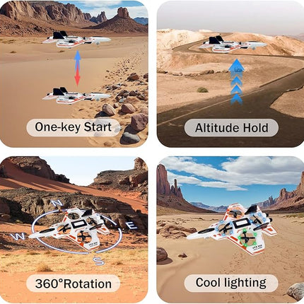 Remote Control Drone for Kids,2.4Ghz Foam RC Airplanes Helicopter Quadcopter with Auto Hovering,360° Flip,Gravity Sensing,Stunt Roll,Cool Light,2 Battery,Gifts for 8+ Kids Boys