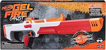 Nerf Pro Gelfire Ghost Bolt Action Blaster, Removable Boost Barrel, 5000 Gel Rounds, 100 Round Integrated Hopper, Eyewear, Ages 14 & Up