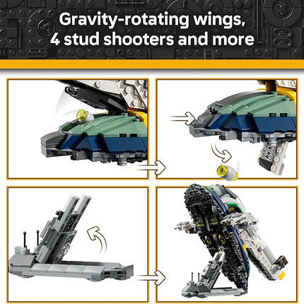 LEGO Star Wars: Attack of The Clones Jango Fett's Starship Building Toy - Pretend Play Set for Boys & Girls, Ages 9+ - Collectible Model Kit & Kids Room Decor - Gift for Birthdays - 75433