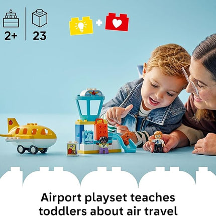 LEGO DUPLO Town First Time at The Airport Building Toy - Learning Play Set for Boys & Girls Ages 1.5+ - Little Ones Use Building Blocks to Explore Emotions - Toddler Gift Idea for Birthdays - 10443