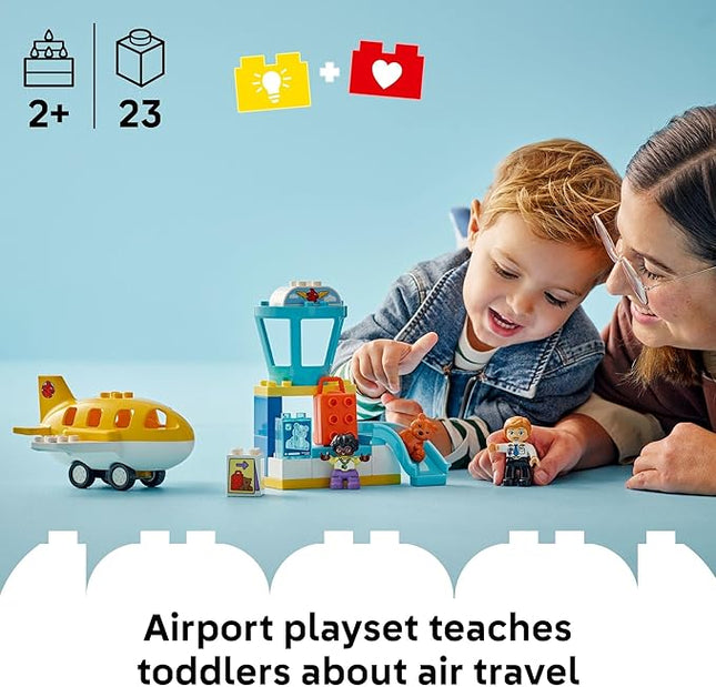 LEGO DUPLO Town First Time at The Airport Building Toy - Learning Play Set for Boys & Girls Ages 1.5+ - Little Ones Use Building Blocks to Explore Emotions - Toddler Gift Idea for Birthdays - 10443