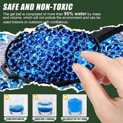 Anstoy Electric Gel Gun Blaster, Automatic Gel Ball Blaster with Goggles, Orby Toy with Sight for Outdoor Backyard Team Games, Rechargeable Splat Toy, for Ages 14+ - Angry