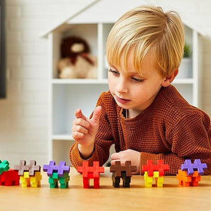 PLUS PLUS BIG - Open Play Set - 100 Piece - Basic Color Mix, Construction Building Stem Toy, Interlocking Large Puzzle Blocks for Toddlers and Preschool