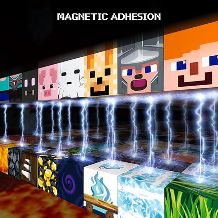 Magnetic Blocks 200 PCS Magnet Building Blocks Cubes Sensory Toys for 3-12 Years Old Gamer Player Kids, Stacking Magnets Birthday Christmas Graduation Gift Set, 0.8 Inch Block, Nether and Overworld