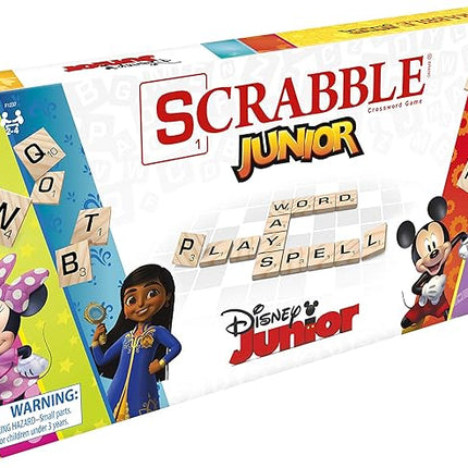 Hasbro Gaming Scrabble Junior: Disney Junior Edition Board Game for Kids | Double -Sided Game Board | Matching Word Game | Back to School Gifts | Ages 5+ (Amazon Exclusive)