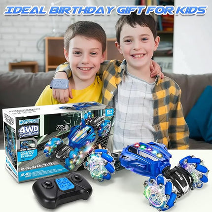 Remote Control Car Toys for Kids, Gesture Sensing Stunt Car, RC Cars for Boys Age 8-12, 2.4Ghz Hand Controlled Twist Cars, Ideal Birthday for Kids Age 6 7 8 9 10+(Navy Blue)