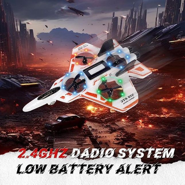 Remote Control Drone for Kids,2.4Ghz Foam RC Airplanes Helicopter Quadcopter with Auto Hovering,360° Flip,Gravity Sensing,Stunt Roll,Cool Light,2 Battery,Gifts for 8+ Kids Boys