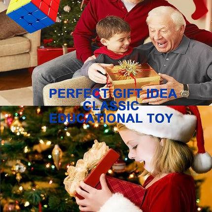 CFMOUR Magnetic Speed Cube 3x3 - Moyu RS3M Stickerless Cubes with Stand, 48 Magnets - Super Fast Problem-Solving Brain Teaser Puzzle Toy for Kids & Adults