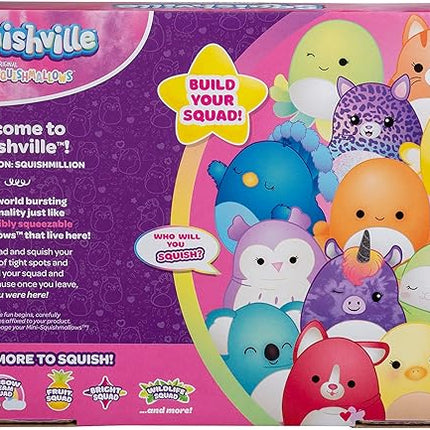Squishville Mini-Squishmallows Besties Multipack - 14 Rainbow 2-Inch Plush Toys: Red Panda, Tabby Cat, Octopus & More