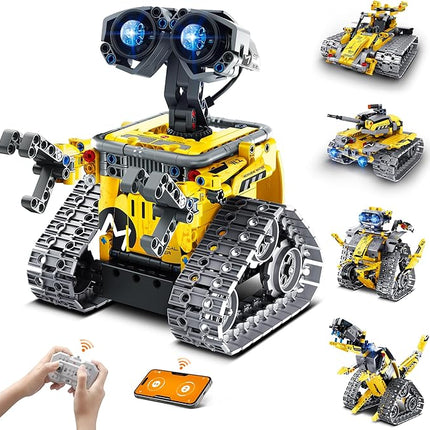 STEM Robot Building Kit Gift for Boys Ages 8-12 with Remote Control, Technic Coding Robotic Toy for Kids’ Birthday, Buildable 5-in-1 Models with 488 Pieces