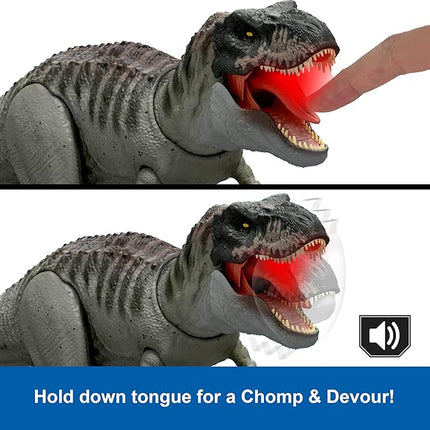 Mattel Jurassic World Super Action! JCH02 T-Rex Children's Figure, Dinosaur Toy, Moving, Large, Total Length: Approx. 21.3 inches (54 cm), Ages 4 and up, Gray