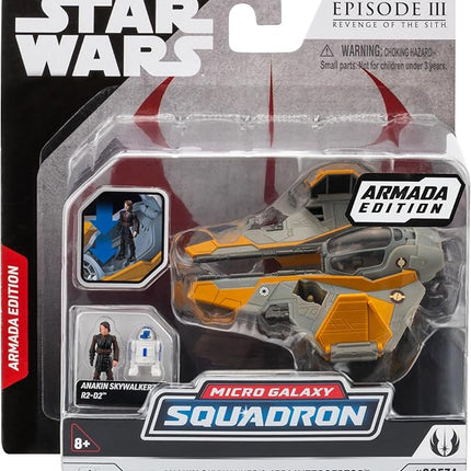 Star Wars Micro Galaxy Squadron Anakin's Jedi Interceptor (Armada Edition) Mystery Bundle - 3-Inch and 2.5-Inch Vehicles with Accessories (Amazon Exclusive)