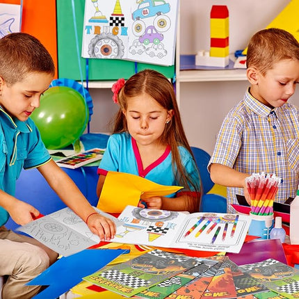 BenLouis 24 Pcs Monster Truck Mini Coloring Books Kids Monster Car Party Favors Small Activity Books Bulk for Kids Monster Truck Birthday Goodie Bags Stuffers Return Gifts Classroom Travel