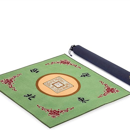 Yellow Mountain Imports Table Cover for Mahjong, Poker, Card Games, Board Games, Tile Games, and Dominoes - Green, 31.1 Inches