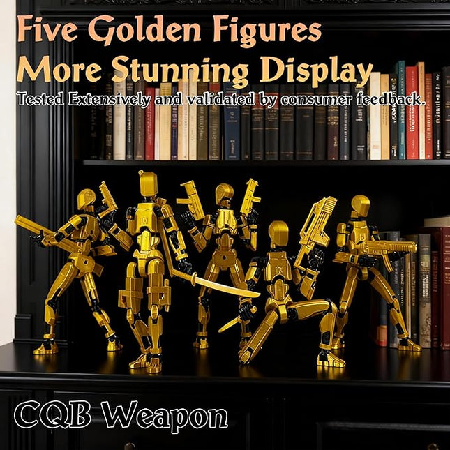 Gatling Gun T13 Titan 13 Action Figure Set【Assembled】, Robot Action Figure 3D Printed robo 13 Action Fidget Toys Dummy Figure Articulated, Lucky 13 for Collectors Desktop Decorations (5-Pack)