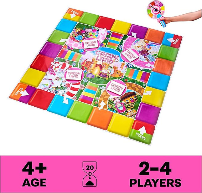 Spin Master Games, Candy Land Giant Edition, Preschool Game for Indoor & Outdoor Fun with Big Oversized Board, for Family and Kids, 2-4 Players, Ages 4 & Up