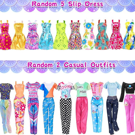 140 Pack 11.5 inch Doll and Closet Set - Fashion DIY Wardrobe Clothes and Accessories Including Doll, Wardrobe, Wedding Dress,Shoes, Necklace, Bags and More