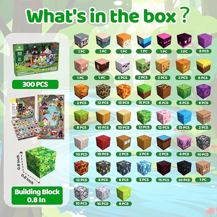 300 PCS Magnetic Blocks - Magnetic Building Blocks, Stacking Magnetic Blocks for Kids, Sensory Toy for STEM Montessori for Kids 3+ Boys and Girls Christmas Birthday Gifts