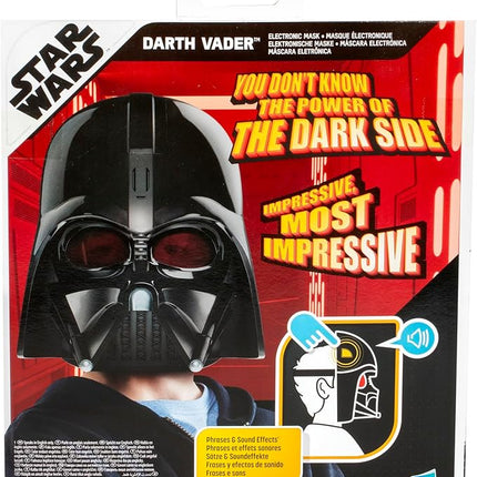 STAR WARS Darth Vader Electronic Mask with Phrases & Sound Effects, Costume for Kids, Toys for 5 Year Old Boys and Girls