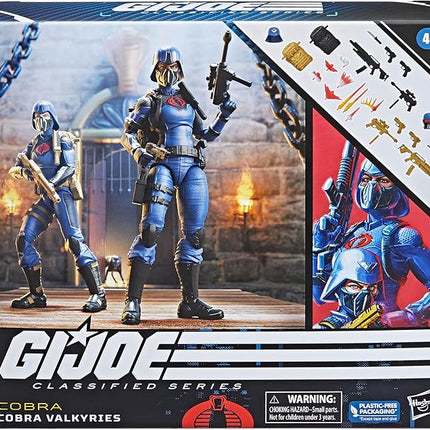 G.I. Joe Classified Series Cobra Valkyries, Deluxe Pack of 2 Collectible Action Figures with 25 Accessories, 68, 6 inch Action Figures