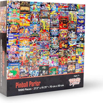 Pinball Parlor Retro Arcade Puzzle for Adults and Kids | 1000 Piece Jigsaw Puzzle Toy | Interactive Brain Teaser for Family Game Night | 28 x 20 Inches