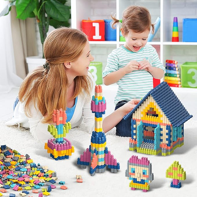 Tigerhu Kids 1120pcs Building Blocks Set Educational STEM Building Toy, Construction Block Toys Set Learning Playset Kit for Boys Girls, Child Brain Development Preschool Kindergarten Toy Age 3+