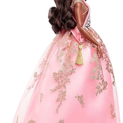 Barbie The Movie Doll, President Collectible Wearing Shimmery Pink & Gold Dress with Sash
