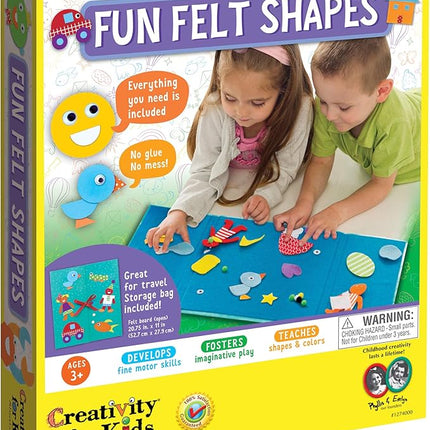 Creativity for Kids My First Fun Felt Shapes - Travel Friendly Felt Board for Toddlers, Toddler Crafts and Pretend Play, 100+ Felt Pieces