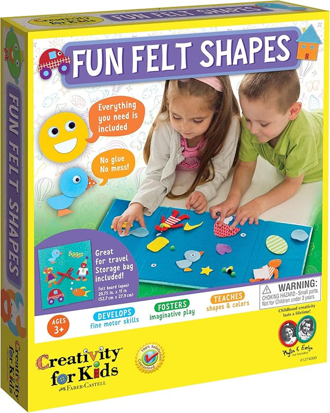 Creativity for Kids My First Fun Felt Shapes - Travel Friendly Felt Board for Toddlers, Toddler Crafts and Pretend Play, 100+ Felt Pieces