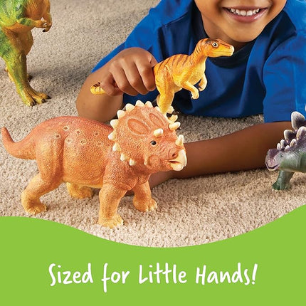 Learning Resources Jumbo Dinosaurs - Toddler Outdoor Toys, Animal Figurines, Montessori, Fine Motor Skills, Imaginative Play, Gits for Boys and Girls, Preschool Counting, Triceratops