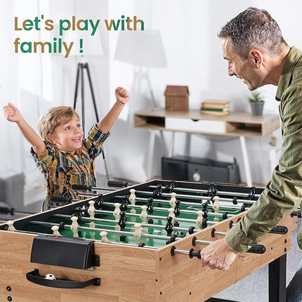10-in-1 Foosball Table 48" Combo Game Table Ping Pong Table Air Hockey Table Pool Table Soccer Foosball All in One with Accessories for Indoor Outdoor Game Rooms and Family Game