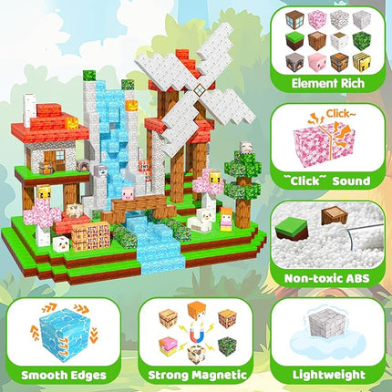 100PCS Magnetic Blocks for Kids 4-8, Magnetic Building Blocks Cubes, Stacking Magnetic Building Tiles Toys for Kids Toddlers Boys Girls Ages 3 4 5 6 7 8-12 Birthday Gifts