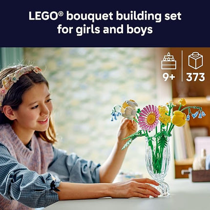 LEGO Botanicals Petite Sunny Bouquet Flower Set - DIY Floral Arrangement - Home Decor - Gift for Birthdays - Building Toy for Kids 9+ - Faux Bluebells, Tulip, Daisy, and More - 10347