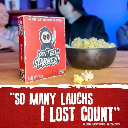 Don't Get Stabbed!: The Party Game Where You Get to Kill Your Family and Friends (for Pretend). Exciting Card Game for Adults and Horror Gift for Scary Movie Fans. Great for Halloween.