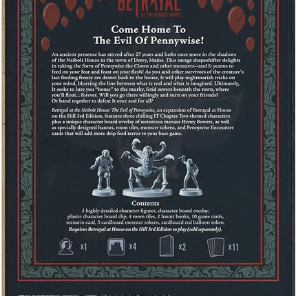 Avalon Hill Betrayal at The Neibolt House: The Evil of Pennywise Expansion | Ages 17+ | 3-6 Players
