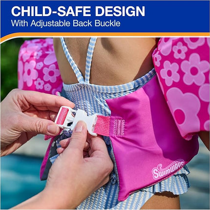 SwimWays Barbie Swim Trainer, US Coast Guard Approved Life Vest, Kids Swim Vest and Swimming Aid, Arm Floaties & Life Jackets for Kids 33-55 lbs