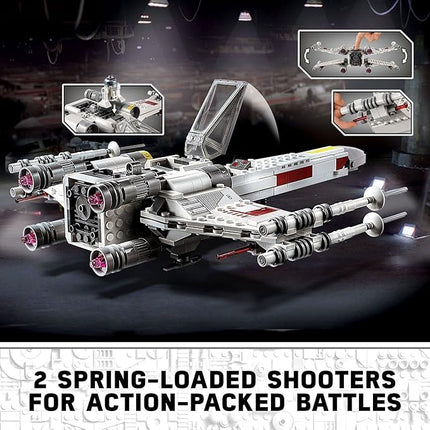 LEGO Star Wars Luke Skywalker's X-Wing Fighter 75301 Building Toy Set - Princess Leia Minifigure, R2-D2 Droid Figure, Jedi Spaceship from The Classic Trilogy Movies, Great Gift for Kids, Boys, Girls