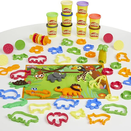 Play-Doh Animal Adventure Set, Arts and Crafts Toys for 3 Year Old Girls & Boys, 45 Tools, 10 Cans (Amazon Exclusive)
