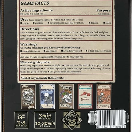 Pillbox Games Side Effects: Unleash The Fun & Chaos Using Therapy & Medication in This Hit Card Game for 2 to 8 Players