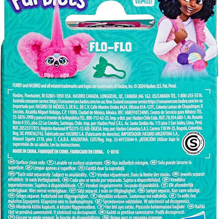 Furby Furblets Flo-Flo Mini Friend, Electronic Plush Toys, Pink Flamingo, Speaks Furbish & Plays Music, Series 5, Back to School Gifts, Ages 6+
