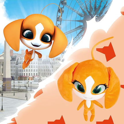 Miraculous Ladybug - Kwami Plush Kit, Mon Ami, 9-Inch Plush with Resin Eyes and Lifesize 5-Inch Stuffed Toy with Matching Backpack Keychain, Toys for Kids - Barkk