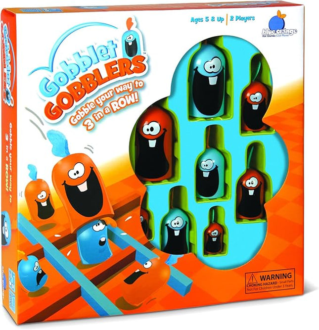 Blue Orange Gobblet Gobblers, Plastic - Tic Tac Toe Strategy Game for Kids, Families and Adults, Educational and Award Winning