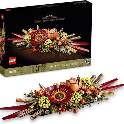 LEGO Icons Dried Flower Centerpiece Building Sets for Adults, Ages 18+ Years - Fall & Thanksgiving Decorations for Dinner Table or Mantel - 10314