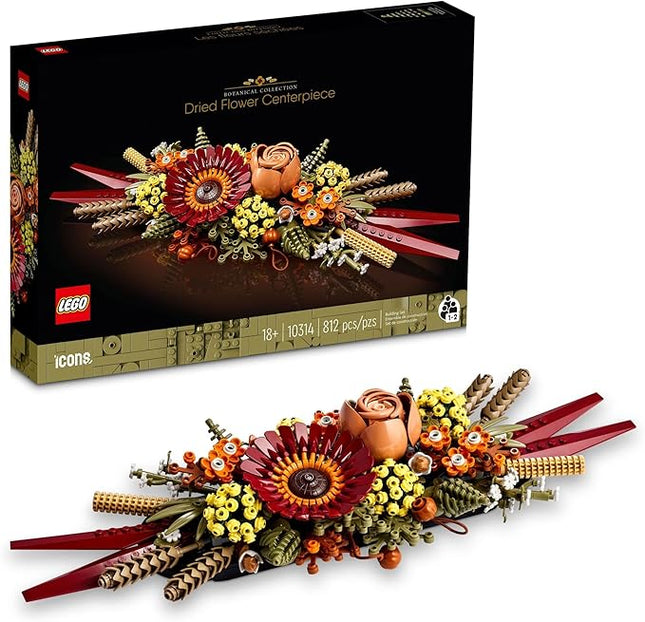 LEGO Icons Dried Flower Centerpiece Building Sets for Adults, Ages 18+ Years - Fall & Thanksgiving Decorations for Dinner Table or Mantel - 10314