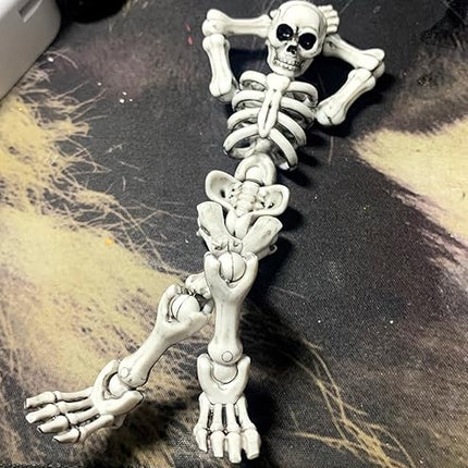 T13 Skeleton Action Figure, Movable Articulated Human Skeleton, 5.12-in Action Figure Wearing Multiple Sets of Weapons, Can Be Painted, Suitable for Collectors As Desktop Decorations (1pcs)